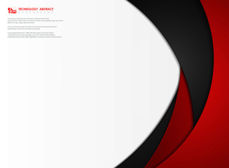 Fototapete - Abstract gradient red and black tech template background vector design. illustration vector eps10