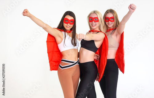 Fotomural Young superwomen wearing sport clothes