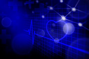 Wall Mural - health abstract background, the graph and signal on blue abstract background