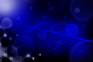 Wall Mural - health abstract background, the graph and signal on blue abstract background