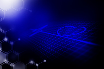 Wall Mural - health abstract background, the graph and signal on blue abstract background