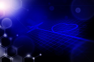 Wall Mural - health abstract background, the graph and signal on blue abstract background