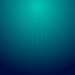 Wall Mural - symmetric wireframe sphere on blue background vector.