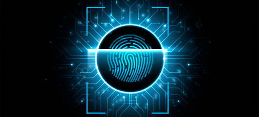 Wall Mural - Abstract fingerprint technology business background. Circuit security style