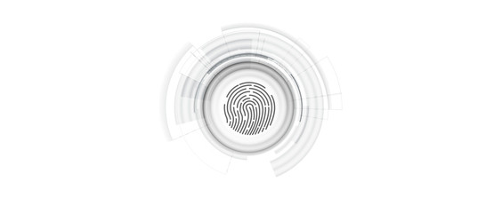 Wall Mural - Abstract fingerprint technology business background. Circuit security style