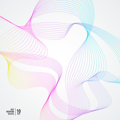 Poster - Abstract blue wave dynamic vector background
