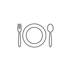 Poster - Spoon, fork and knife icon vector. Cutlery icon symbol. restaurant logo design inspiration