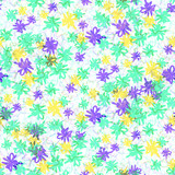 Fototapeta Lawenda - Seamless pattern floral design. Summer print with neon flowers. Watercolor effect. Suitable for bed linen, leggings, shorts and fashion industry.