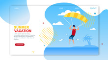 Summer Vacation Landing Page Offers Parasailing
