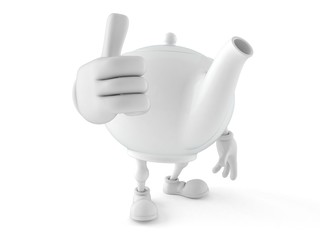 Wall Mural - Teapot character with thumbs up