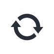 Flat  icon of cyclic rotation, recycling recurrence, renewal.