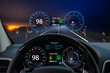 © Mike Mareen - night car ride by car equipped with Head-up display.3d illustration.