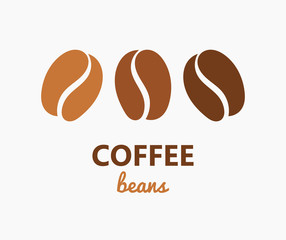 Wall Mural - three coffee beans symbol.