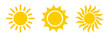 Sun symbol icon set.