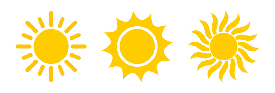 Sun symbol icon set.