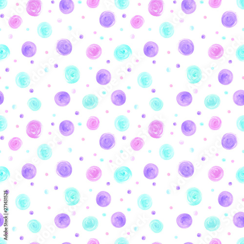 Watercolor Polka Dot Seamless Repeat Pattern