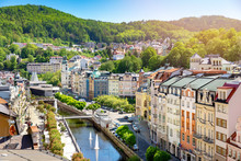 Aerial View To Karlovy Vary City Czech Republic