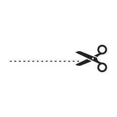 Poster - black scissors cut line vector design illustration isolated on white background