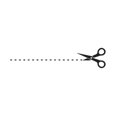 Poster - black scissors cut line vector design illustration isolated on white background