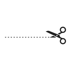 Poster - black scissors cut line vector design illustration isolated on white background