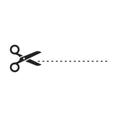Poster - black scissors cut line vector design illustration isolated on white background