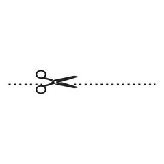 Poster - black scissors cut line vector design illustration isolated on white background