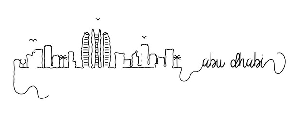 Abu Dhabi City Skyline Doodle Sign