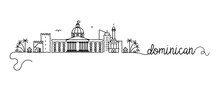 Dominican Republic City Skyline Doodle Sign