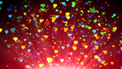 Wall Mural - Heart Colorful Particles