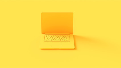 yellow laptop 3d illustration 3d render
