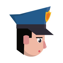 Sticker - policeman face avatar cartoon character