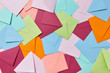 Multi colored craft envelopes pattern as a background.