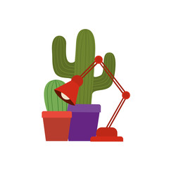 Wall Mural - cactus with potted isolated icon