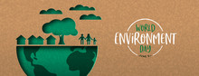 Environment Day Banner Of Green Cutout Eco City