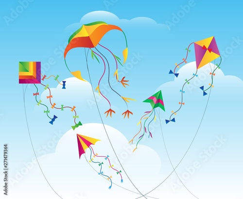 Kites flying in sky