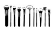 Set of makeup brushes. Hand drawn vector illustration