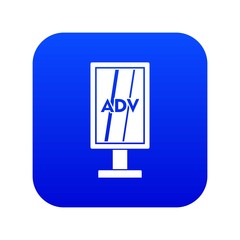 Poster - Advertising stand icon digital blue for any design isolated on white vector illustration