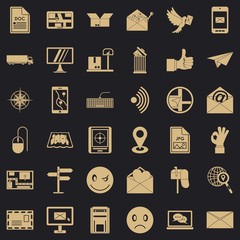 Poster - Postal code icons set. Simple set of 36 postal code vector icons for web for any design