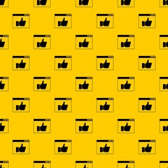 Poster - Hand with thumb up in browser pattern seamless vector repeat geometric yellow for any design