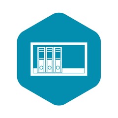 Poster - Office folders on the shelf icon. Simple illustration of office folders on the shelf vector icon for web