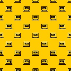 Poster - Button sale on laptop pattern seamless vector repeat geometric yellow for any design