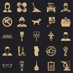 Poster - Favorite work icons set. Simple set of 25 favorite work vector icons for web for any design
