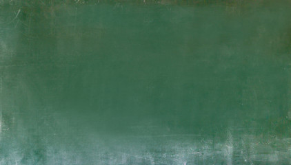 Wall Mural - Empty green chalkboard texture hang on the white wall. double frame from greenboard and white background. image for background, wallpaper and copy space. bill board wood frame for add text.