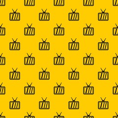 Poster - Retro TV pattern seamless vector repeat geometric yellow for any design