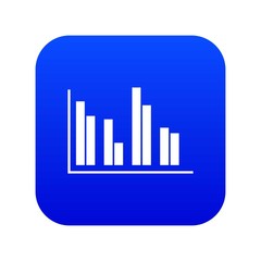 Poster - Financial analysis chart icon digital blue for any design isolated on white vector illustration