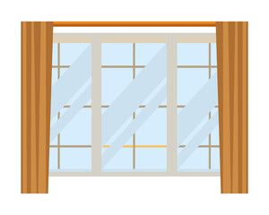 Wall Mural - house window icon cartoon isolated