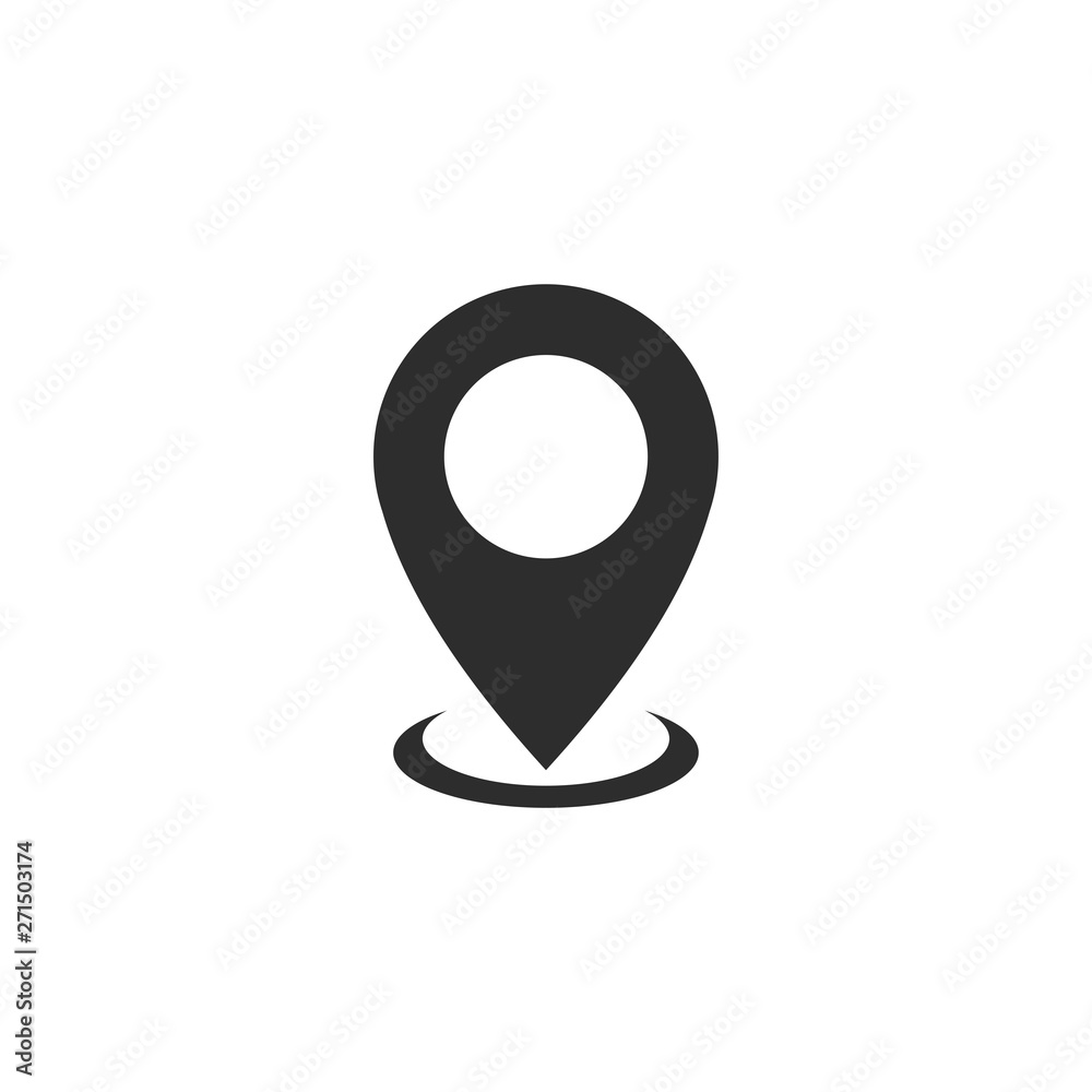 Pin flat point logo vector illustration. Gps pointer mark. Location map ...