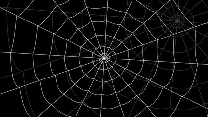 few cobwebs move against a black background