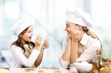 Wall Mural - Portrait of adorable little girl with  food