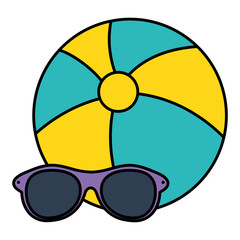 Poster - beach balloon with sunglasses accessory